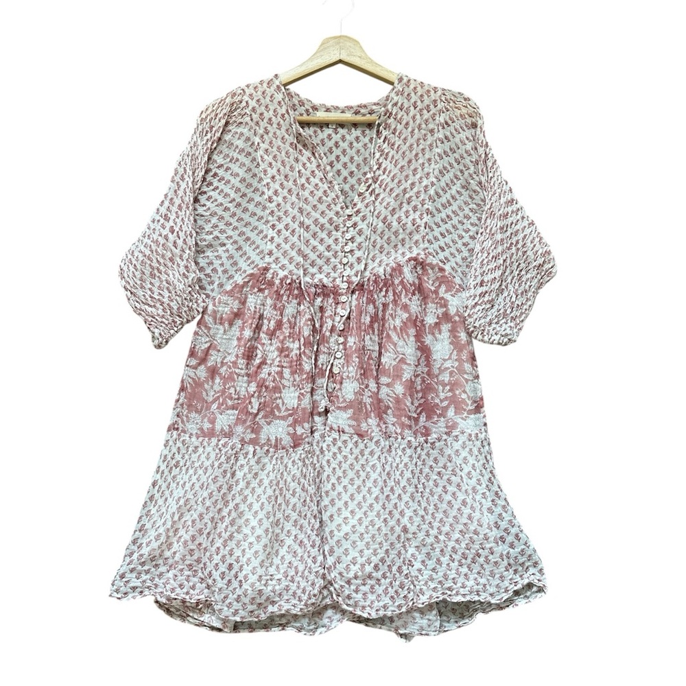 Daughters of India Boho Chic Pink Dress Size Small